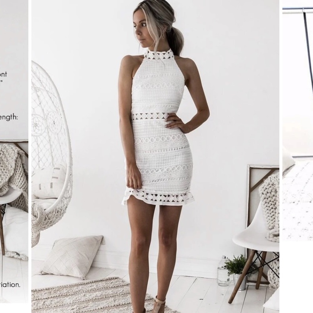 JAUS white lace dress